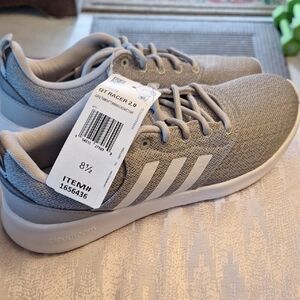 adidas QT Racer 2.0 Gray White Athletic Sneakers